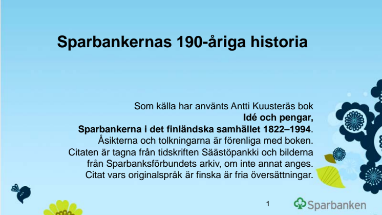Finlands äldsta bankgrupp – Sparbankerna 190 år