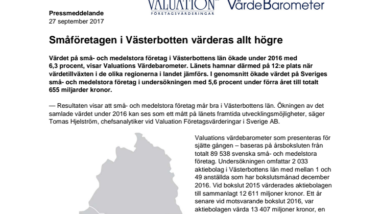 Värdebarometern 2017 Västerbottens län