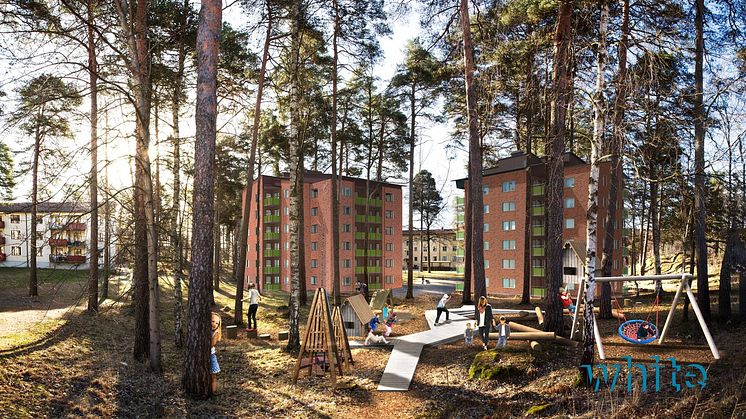 På Skallberget, Västerås, byggs 64 nya hyresrätter med start våren 2020.