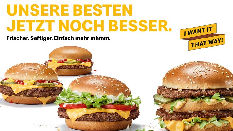 Unsere Besten jetzt noch besser: McDonald’s verändert die Rezeptur des legendären Big Mac® und weiterer Produkte