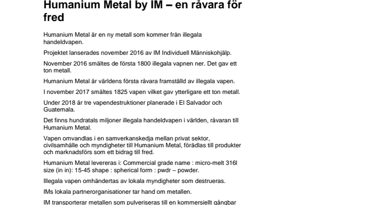 Fakta Humanium Metal