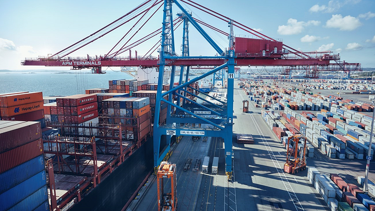 The Gothenburg Container terminal in Skandiahamnen. Photo: Gothenburg Port Authority.