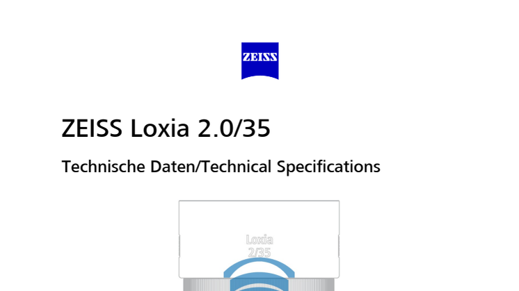 Zeiss Loxia - 35 mm F/2.0 - Tekniset tiedot