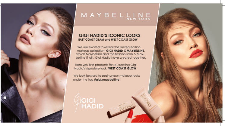 Gigi Hadid X Maybelline West Coast -kokoelma