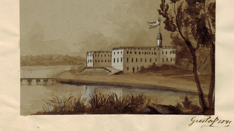 Tullgarns slott. Teckning av prins Gustaf