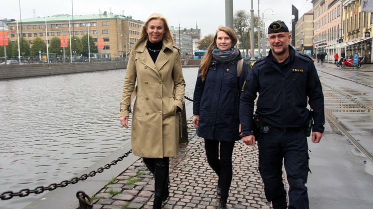 Lena Dalerup, Innerstaden Göteborg, Emma Löwendahl, SDF Centrum och Ola Skogsberg, Polisen. Foto: Elin Asplind.