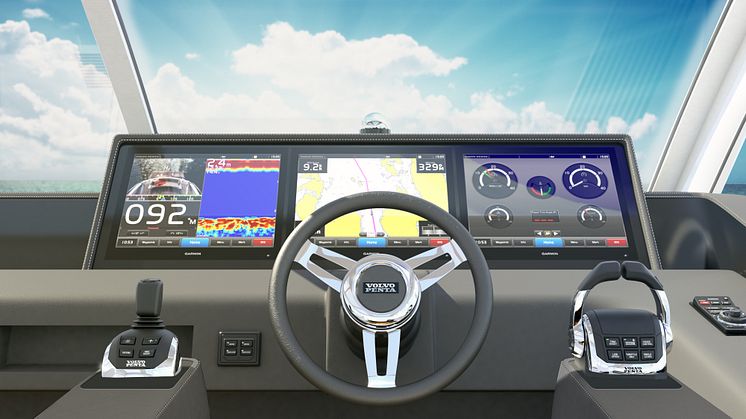 Garmin® och Volvo Penta fortsätter sitt samarbete och uppdaterar glasskärmssystemet med nya GPSMAP 8600 multifunktionsdisplayer