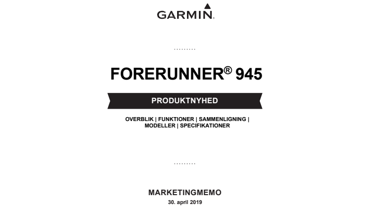 Produkt memo Forerunner 945