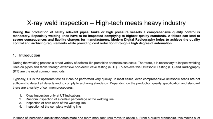 X-ray weld inspection – High-tech meets heavy industry