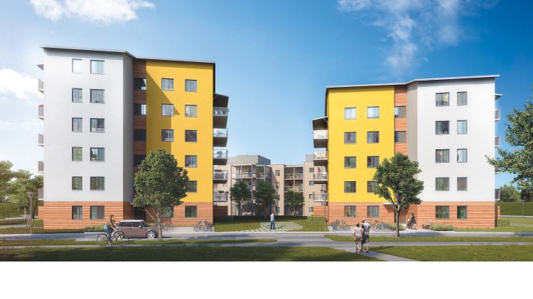 Nu är det öppet att söka lägenhet i ett av de totalt fyra Ängstorn som byggs på Nordanby Äng i Västerås.