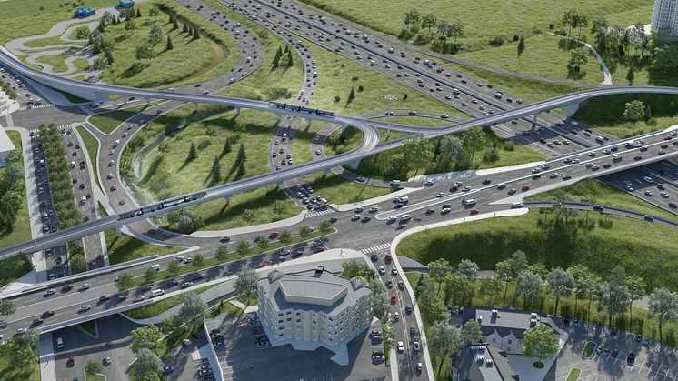 Hurontario Street and Highway 403 Interchange Aerial View