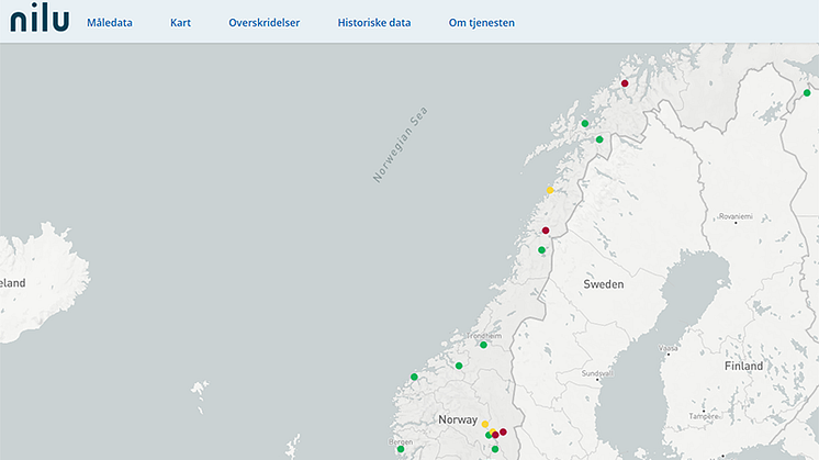 Skjermbilde Luftkvalitet Norge 13mars2024 kl 1057