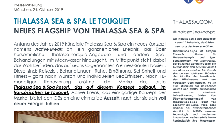 Thalassa Sea & Spa Le Touquet: Neues Flagship von Thalassa Sea & Spa