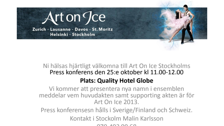 Presskonferens: Art on Ice-stjärnor avslöjas