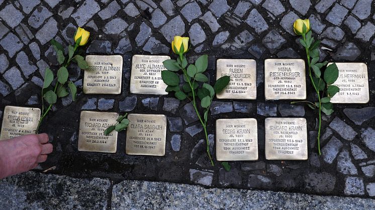 Stolpersteine i Fridenau i Berlin. Bild: Alamy