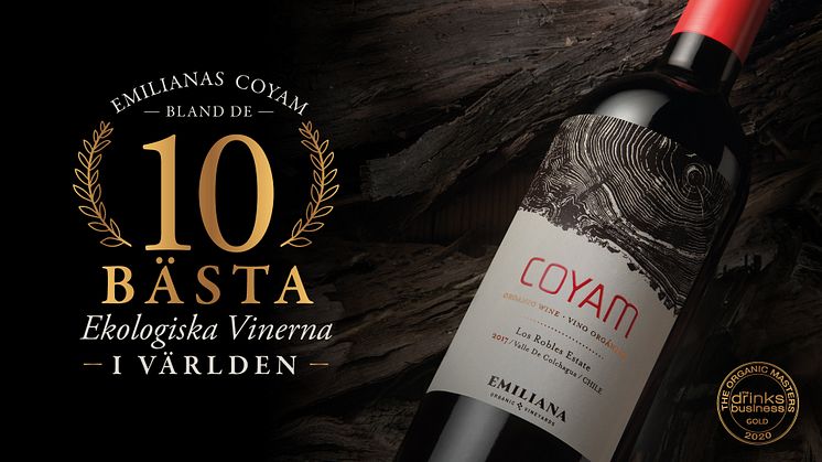Coyam bland de 10 bästa ekologiska vinerna i världen