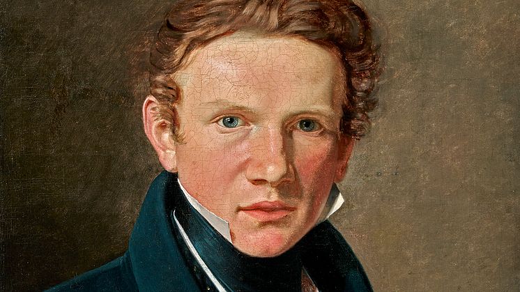 Wilhelm Bendz- Kunstnerens selvportræt. Sign. V-BENDZ 13:10 1826. Olie på lærred. 47 x 38..