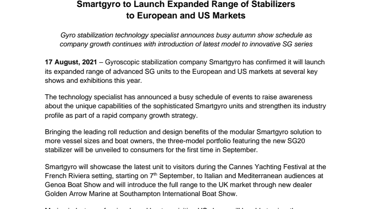 17 August 2021 - Smartgyro to Launch Expanded Range of Stabilizers.pdf