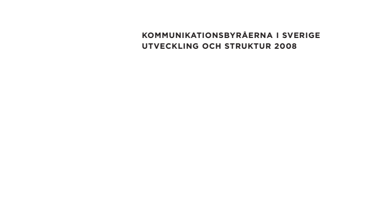 Byråbranschen 2008 - rappport