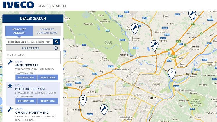 Iveco findes over hele verden med den nye, forbedrede ”dealer locator”
