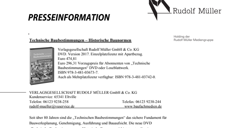 Technische Baubestimmungen – Historische Baunormen 