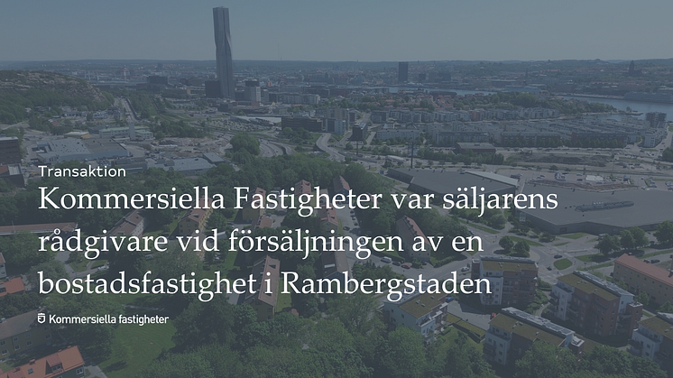 Kommersiella Fastigheter förmedlar bostadsfastighet i Rambergstaden
