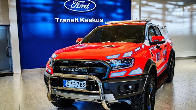 Ford Ranger Raptor Stadin Brankkarien ensihoidon johtoautoksi