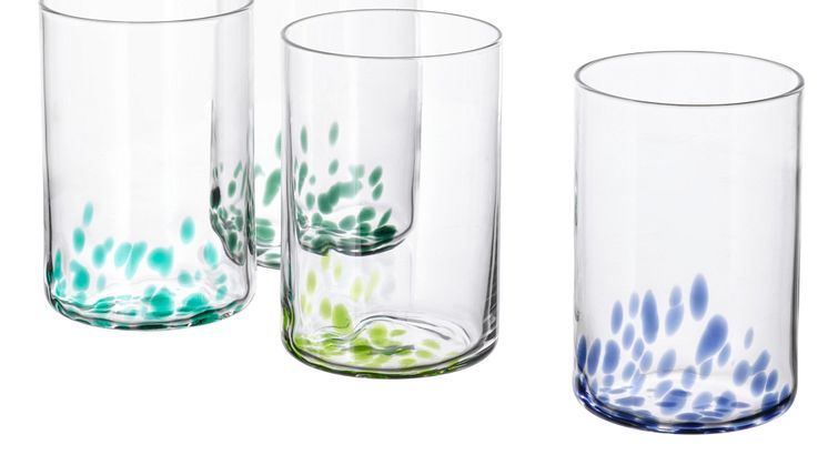 ÖMSESIDIG glas 50 cl klart glas forskelligt farvet 4stk 139 DKK