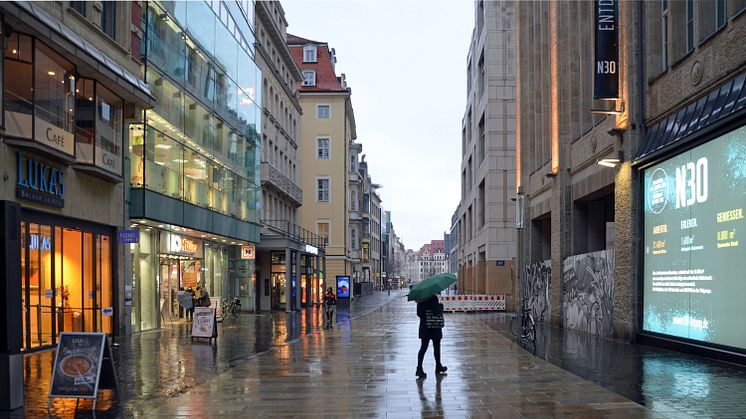 Petersstraße in Leipzig während des Lockdowns im Januar 2021 - Foto: Jasmin Rhein