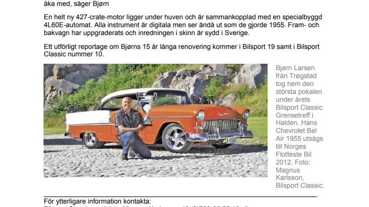 Bjørn Larsens Bel Air tog titeln Norges Flotteste Bil 2012