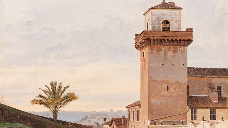 Constantin Hansen, Vy av San Pietro in Vincoli i Rom, 1836. Foto: Sofia Persson/Nationalmuseum.