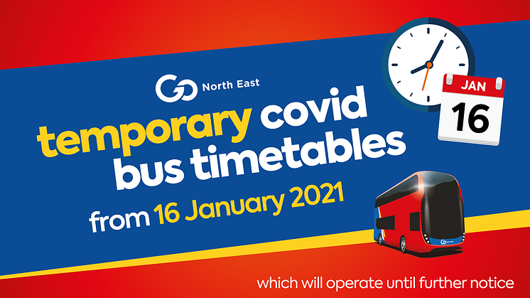 Temporary COVID bus timetables from 16 January