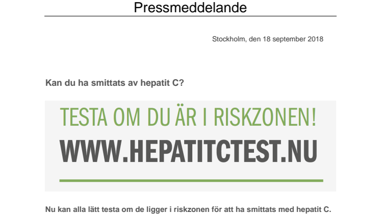 Kan du ha smittats av hepatit C?