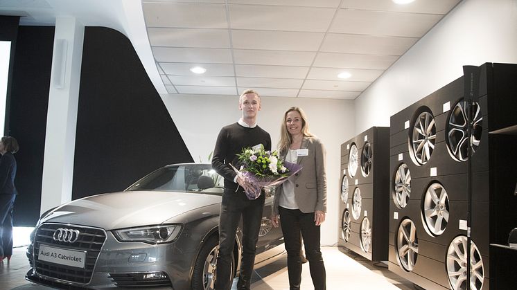 Berlingske Talent 100 fra 2015 - medstifter af Abeo AS Alexander Wulff (vinder af Audi A3 Cabriolet i 3 måneder) og Audis marketingchef Christine Jelved