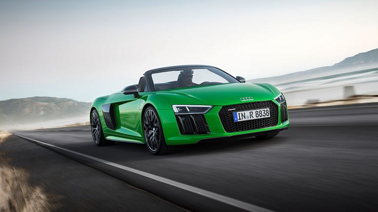 Audi R8 Spyder V10 plus (Micrommatagrøn)