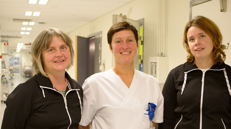 Marita Bergmark, Åsa Forsman och Sara Lindström finns på plats på akutmottagningen i Skellefteå.