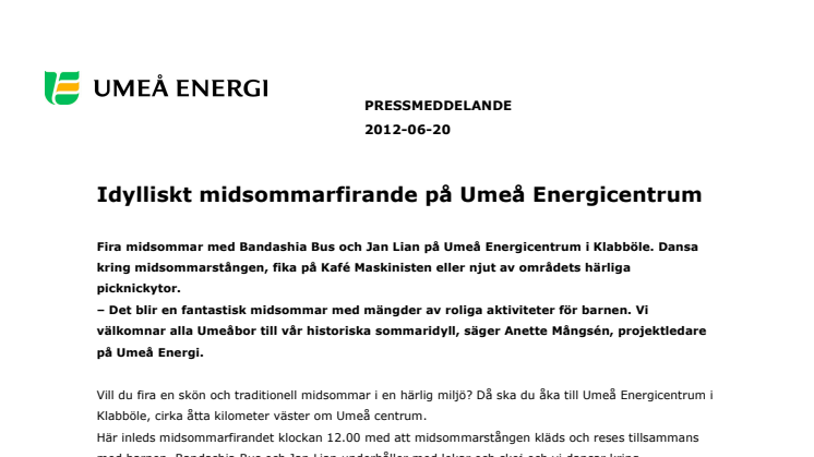  Idylliskt midsommarfirande på Umeå Energicentrum