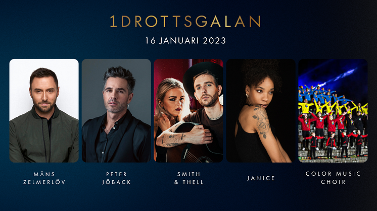 Peter Jöback, Janice, Smith & Thell, Måns Zelmerlöw och Color Music Choir klara för Idrottsgalan 2023