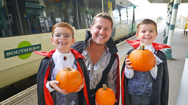 Kick off the spooky season with a trip to a pumpkin patch using Southern, Thameslink or Great Northern 