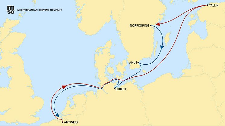 Den nya containerlinjen till Norrköping - MSC Baltic loop 11