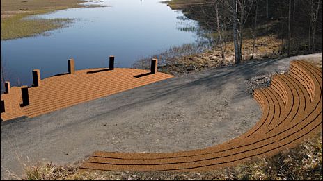 Nu ska den byggas - amfiteaterscenen vid Lindessjön