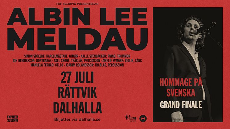 Albin Lee Meldau spelar på Dalhalla – blir The Grand Finale för succén Hommage på Svenska