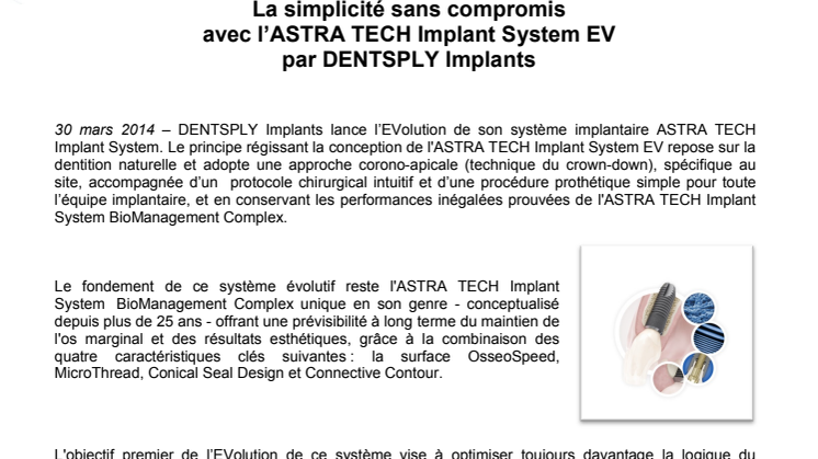 La simplicité sans compromis avec l’ASTRA TECH Implant System EV par DENTSPLY Implants