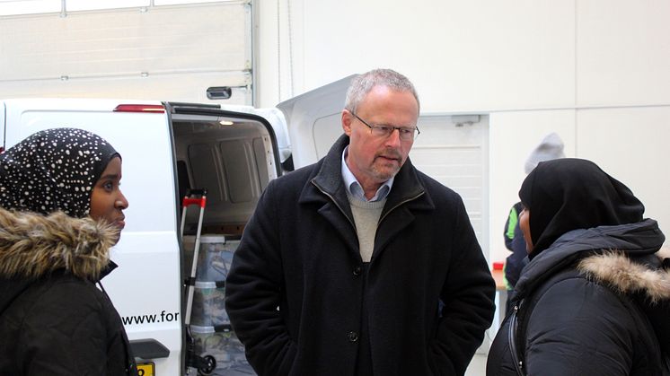 Skanderborgs borgmester i dialog med flygtninge