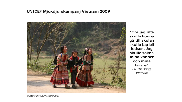 UNICEF i Vietnam via Mjukdjurskampanjen