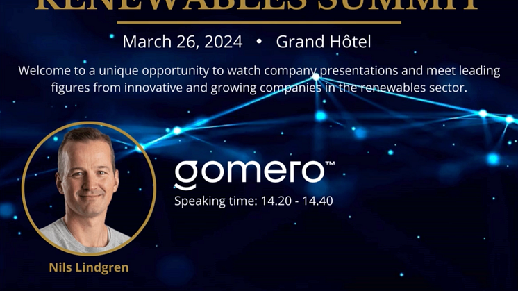 Gomero presenterar på Naventus Renewables Summit den 26 mars 2024
