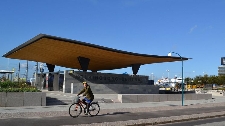 Ny cykel-p och entré söder om Knutpunkten