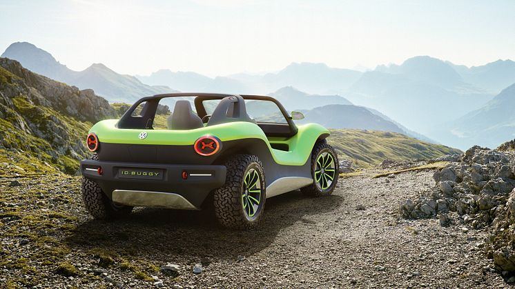 Med konceptbilen ID. BUGGY vill Volkswagen visa fram en ny, fritidsinriktad sida av e-mobiliteten.