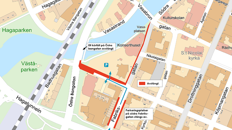Karta över vägarbetena: Örebro kommun. (Media får använda bilden.)