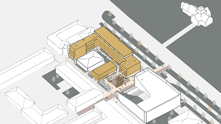 Snart förvandlas det gamla p-däcket till 48 bostadsrätter, verksamhetslokaler och umgängesytor.  Illustration: Nordmark & Nordmark